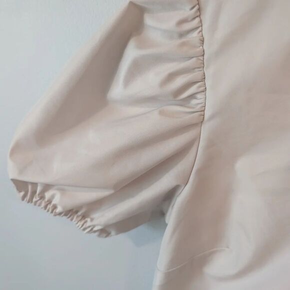 Ldt Cream Sheath Mini Dress with Puff Sleeves - Picture 6 of 11